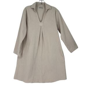 Colette Corduroy Fushiam Dress Size 12 Womens Stretch Chalk White Lagenlook